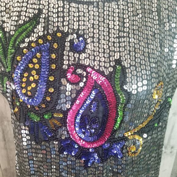 Vintage Jean for Joseph Le Bon Silk Sequins Top - Picture 4 of 7